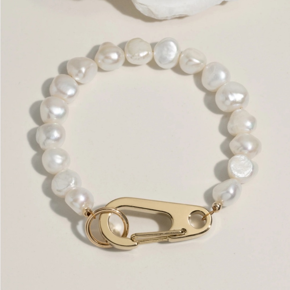 James Michelle Pearl Lock Bracelet